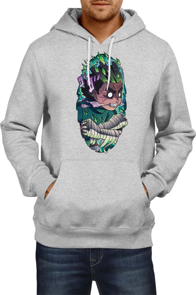 Herren Kapuzenpullover Naruto Rock Lee 8 Gates, Man M / Grau