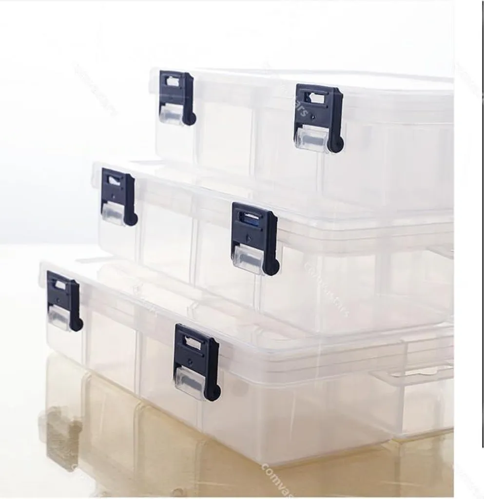 Boîte de rangement transparente à 8 compartiments pour petites pièces
