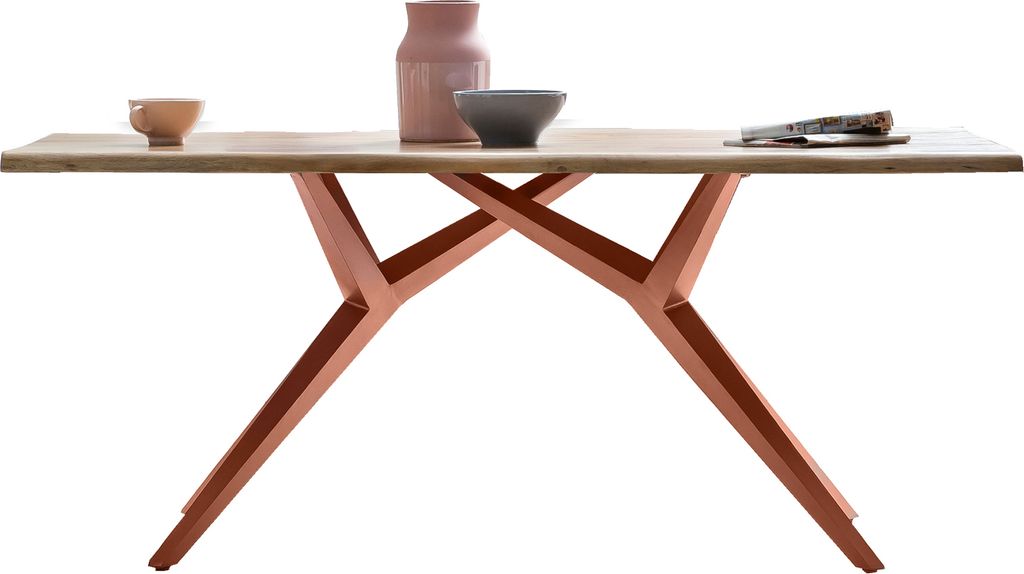 SIT Möbel Esszimmertisch 180 cm aus Wildeiche | Tischplatte natur | Gestell Metall antikbraun | B 180 x T 100 x H 73 cm | 15530-00 | Serie TABLES ...