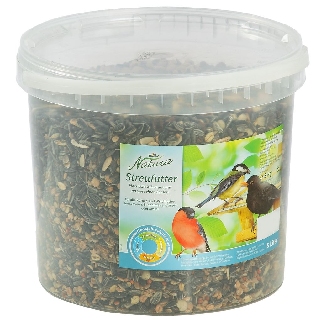 Dehner Natura Wildvogelfutter, Streufutter im Eimer, 3 kg Produktbild 