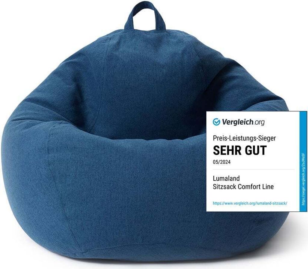 LUMALAND Comfort Line Sitzsack XL, 250 L - bequemer Sofa Sessel - ideal zum Pouf