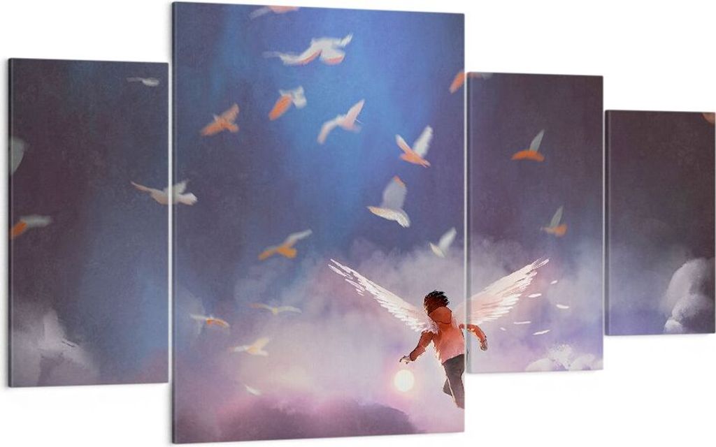 Bild auf Leinwand - Leinwandbild - Fantasie Märchen - 160x90cm - Wand Bild - Wanddeko - Wandbilder - Leinwanddruck - Bilder - Kunstdruck - Wanddek...