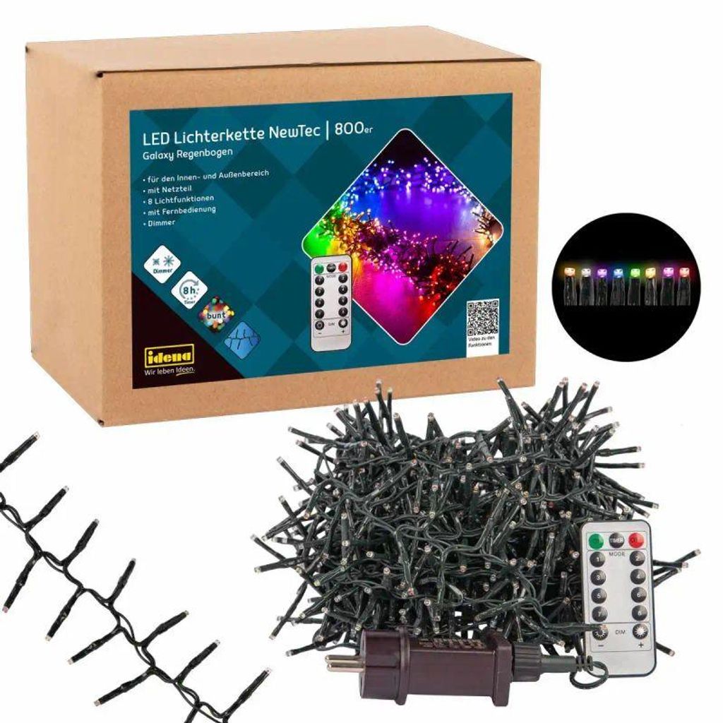 Lichterkette NewTec Galaxy Regenbogen 800 LED 17,8m für Produktbild 