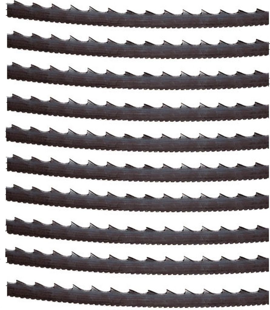 mafell Sägebänder, 10 Stück 8 mm breit, 4 Zähne per Zoll, mit Rückenzahnung für leichtes Zurückfahren, für vorwiegend gerade Schnitte - 92337