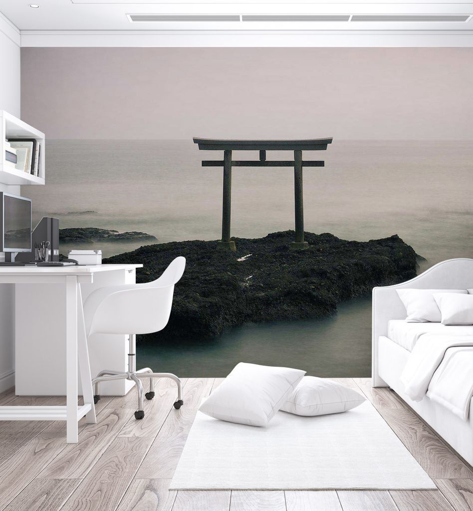 Fototapete Torii Tor am Meer mit Wellen, Material:Superior Vlies 350g/qm, Größe Tapete:520 x 300cm