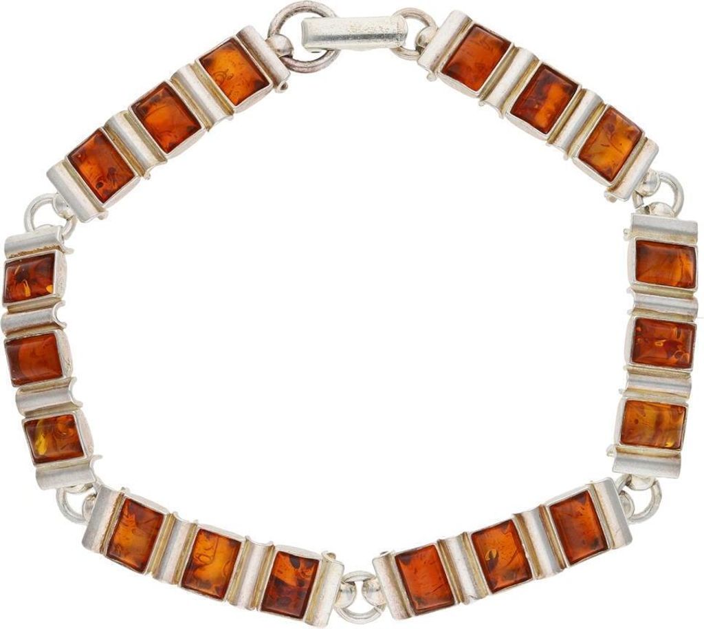 JuwelmaLux Armband 925/000 Sterling Silber mit Bernstein JL47-03-0170 19 cm