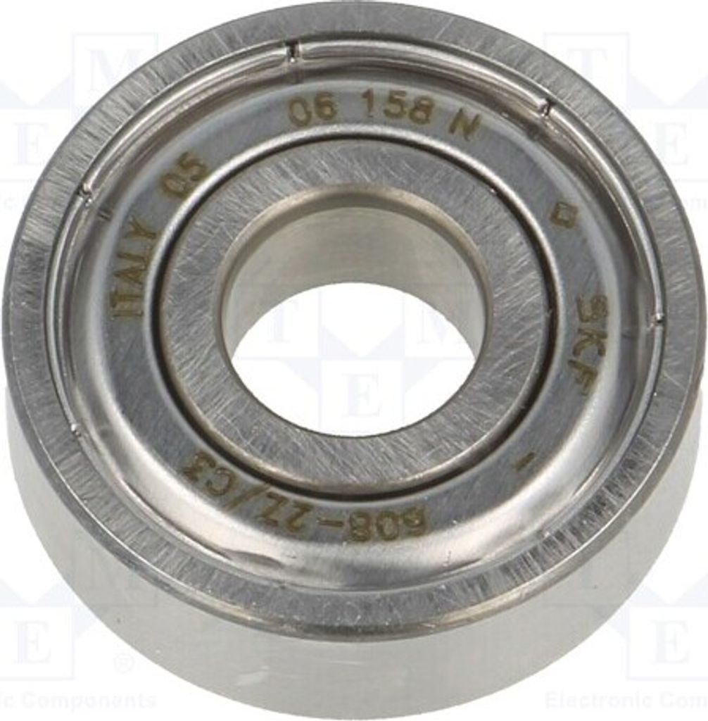 1x Lager: Kugel einreihig ØAußen: 22mm ØInn: 8mm W: 7mm Lager 608-2Z/C3 SKF Wälzl