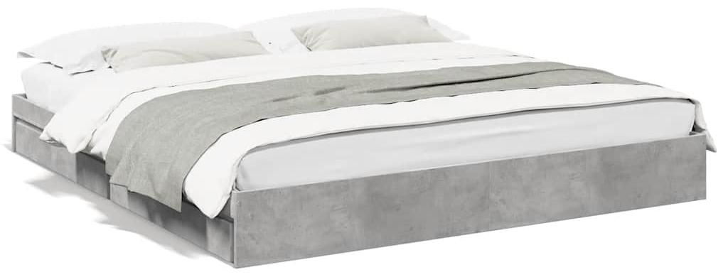 vidaXL Rám postele so zásuvkami betónová sivá 180x200 cm Obrázok produktu 