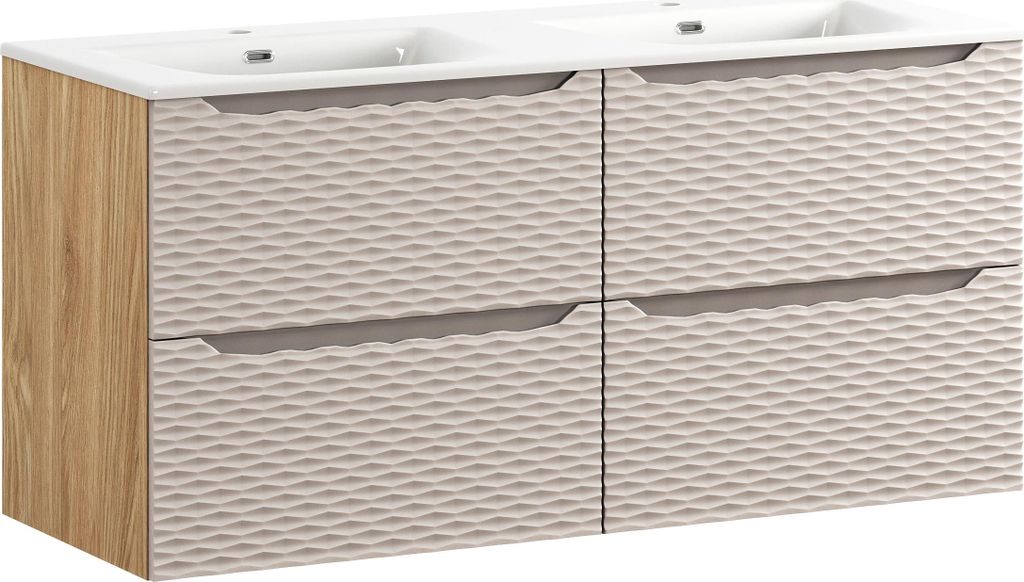 Badezimmerschrank 120 Cm Mit Doppelwaschbecken Aus Keramik 121 Cm