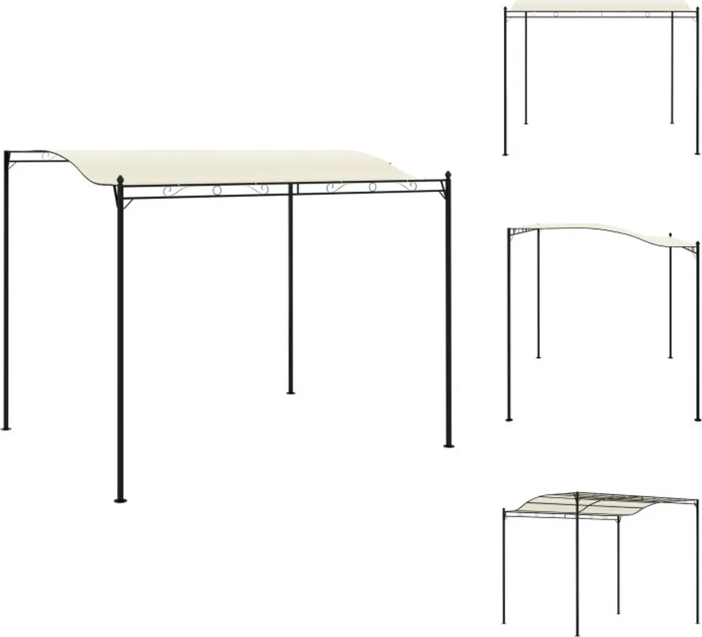 Tente de Réception 3x3m en Tissu Blanc Crème - Tonnelle de Jardin