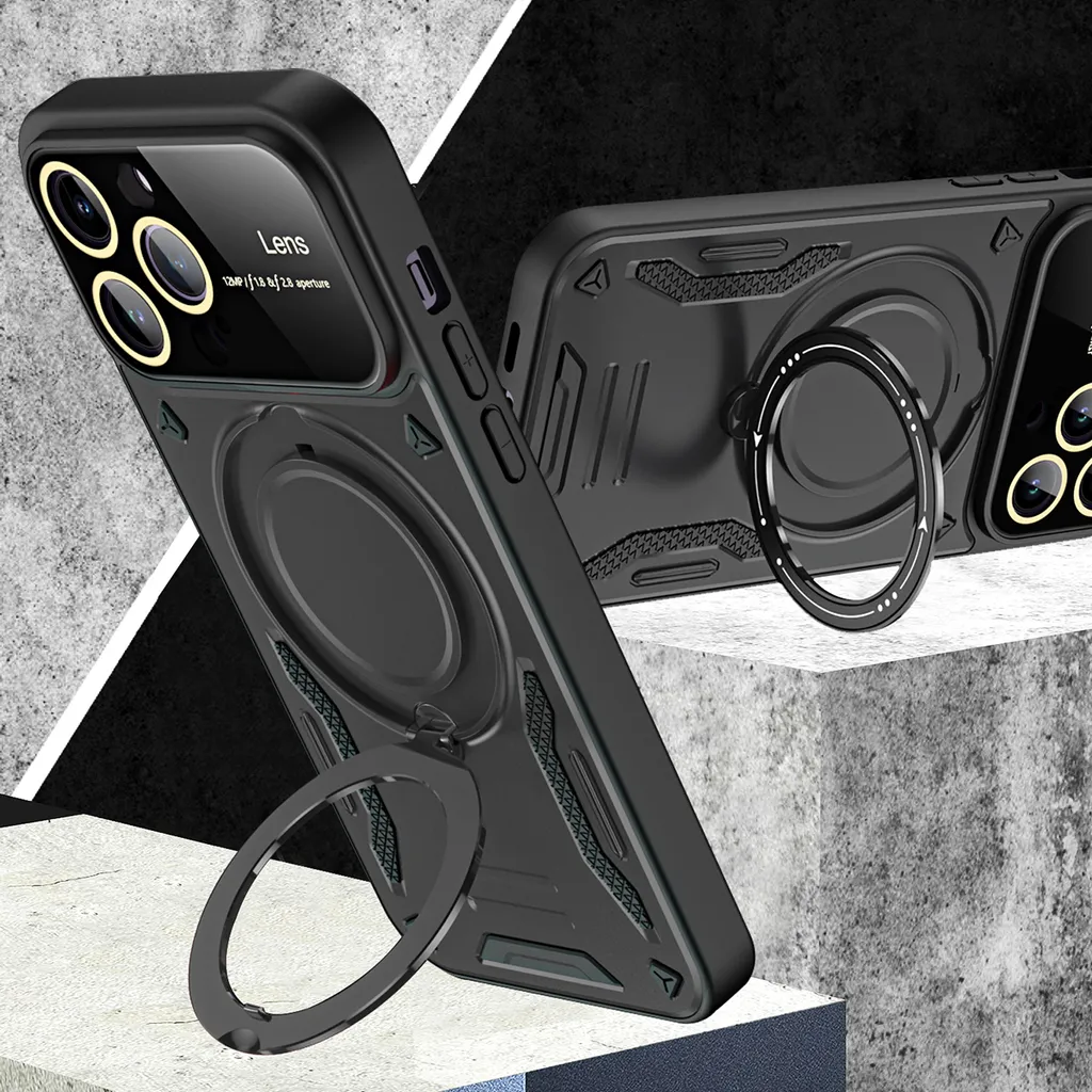 SORAKA Cover Trasparente Per IPhone 11 Pro Max Con Anello Rotante 360° E Piastra Metallica Per Supporto Magnetico - 2