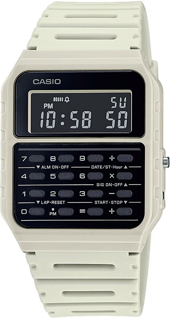 Casio Vintage Taschenrechner-Armbanduhr weiß CA-53WF-8BEF