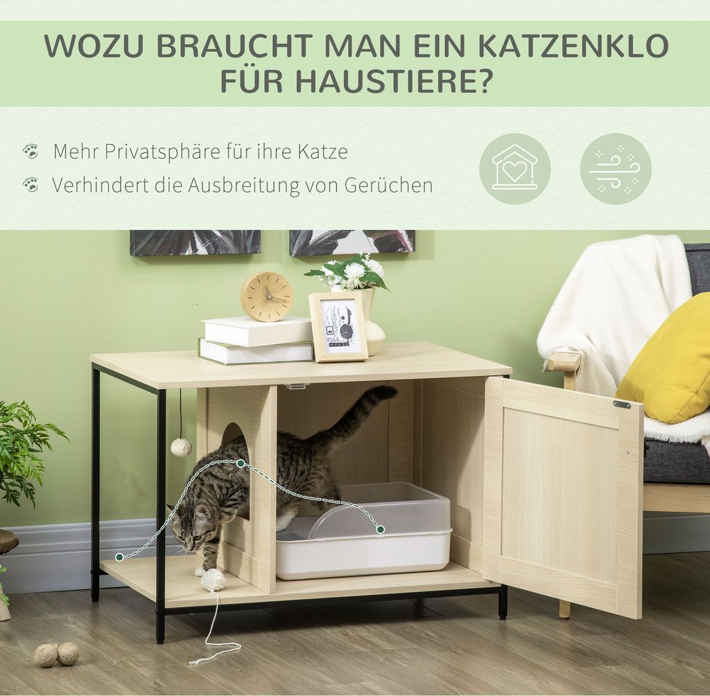 PawHut Katzenschrank für Katzentoilette, Katzenhaus mit Produktbild 7