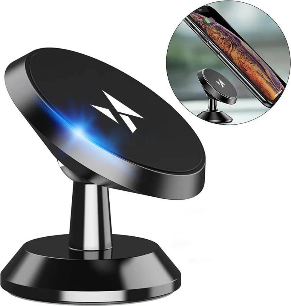 Wozinsky Supporto magnetico per auto per cruscotto 360 Autoadesivo Nero (Wmh-05)