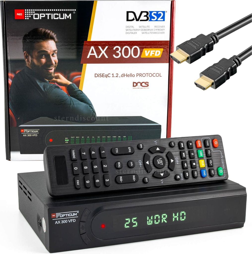 Opticum AX 300 VFD FHD Receiver DVB-S2 PVR Produktbild 