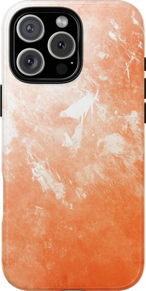Künstlerische Orangetöne mit Pinselstrich-Optik – Hülle Kompatibel mit iPhone 16 Pro Max