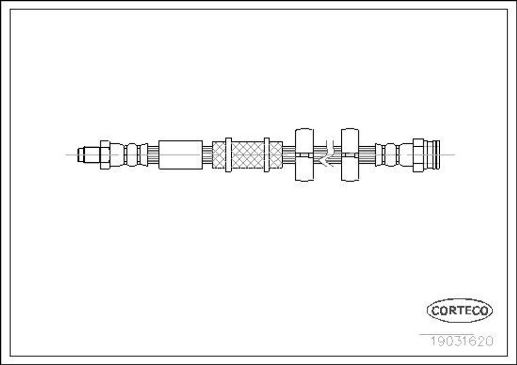 CORTECO 19031620 Bremsschlauch Hinten für FIAT Strada Pickup (178) PALIO Weekend (178DX) Siena (178, 172) PALIO (178BX)