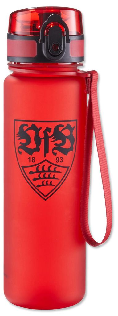 VfB Stuttgart Trinkflasche rot Kunststoff 0,5 L offizieller Produktbild 