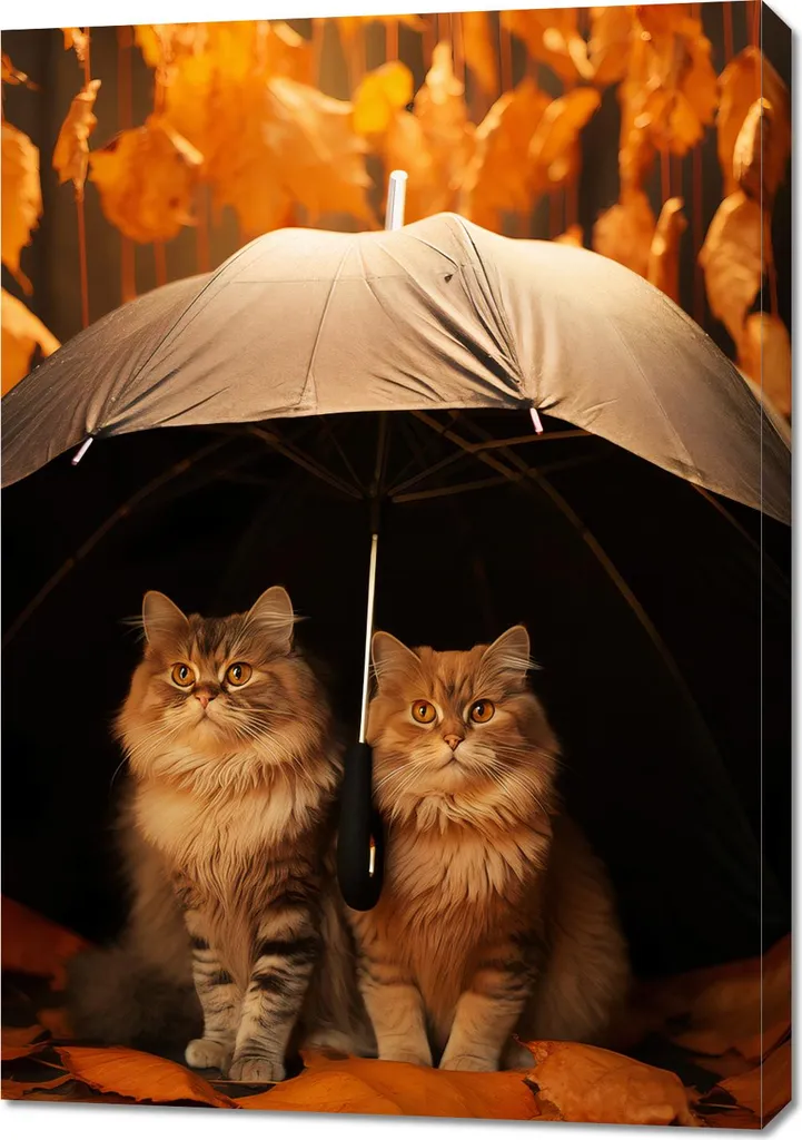 Décoration Murale Chat Automne 70x100 cm - Créer une Ambiance Cosy