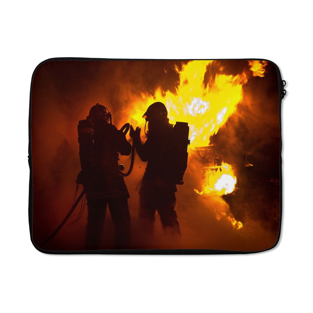 MuchoWow Laptop Hülle 15 Zoll Silhouetten von Feuerwehrleuten Laptoptasche - Laptoptasche - Sleeve - Rundum-Schutz
