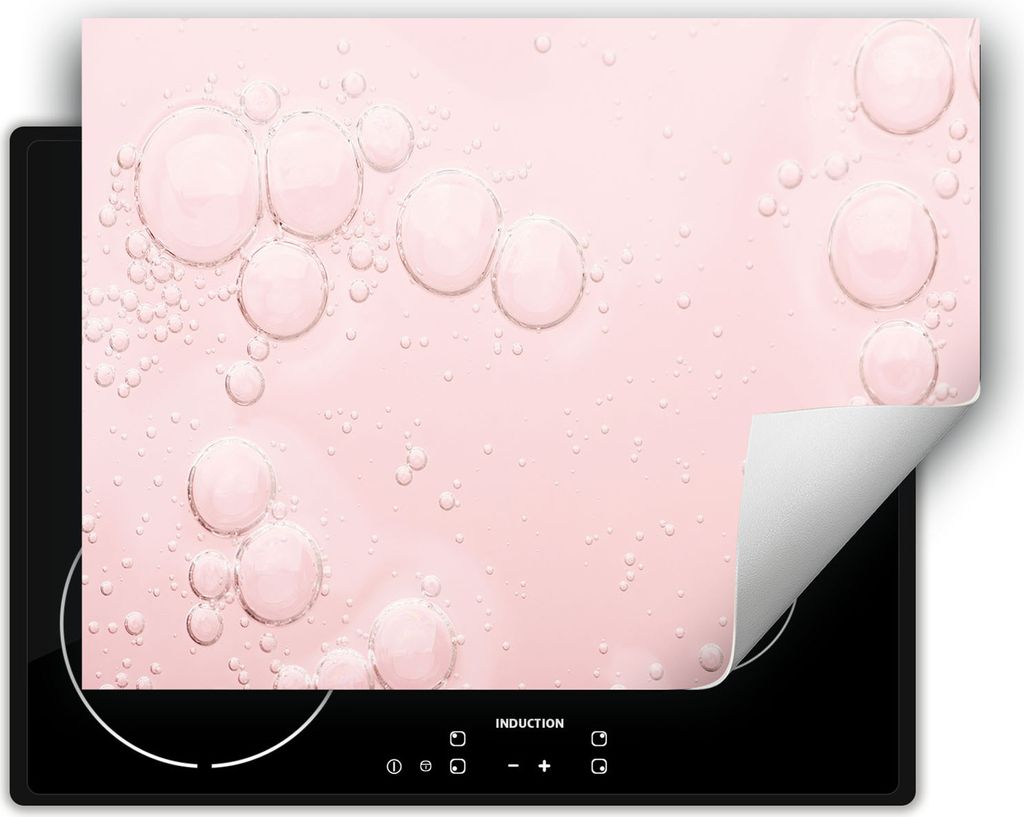 DarHaus Herdabdeckplatte 80x52 cm Anti Rutsch Matte Aufrollbar, Rosa - Blasen