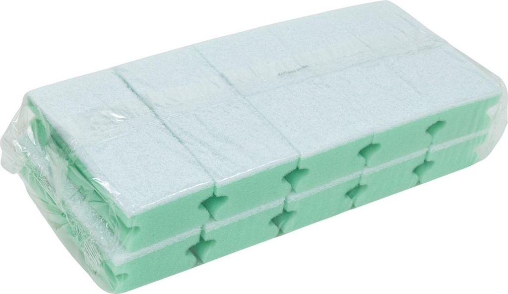 D&L Reinigungsschwamm mit Griff - Grün/Weiß - 10-teilige Scheuerschwamm-Set für professionelles und haushaltsübliches Reinigen