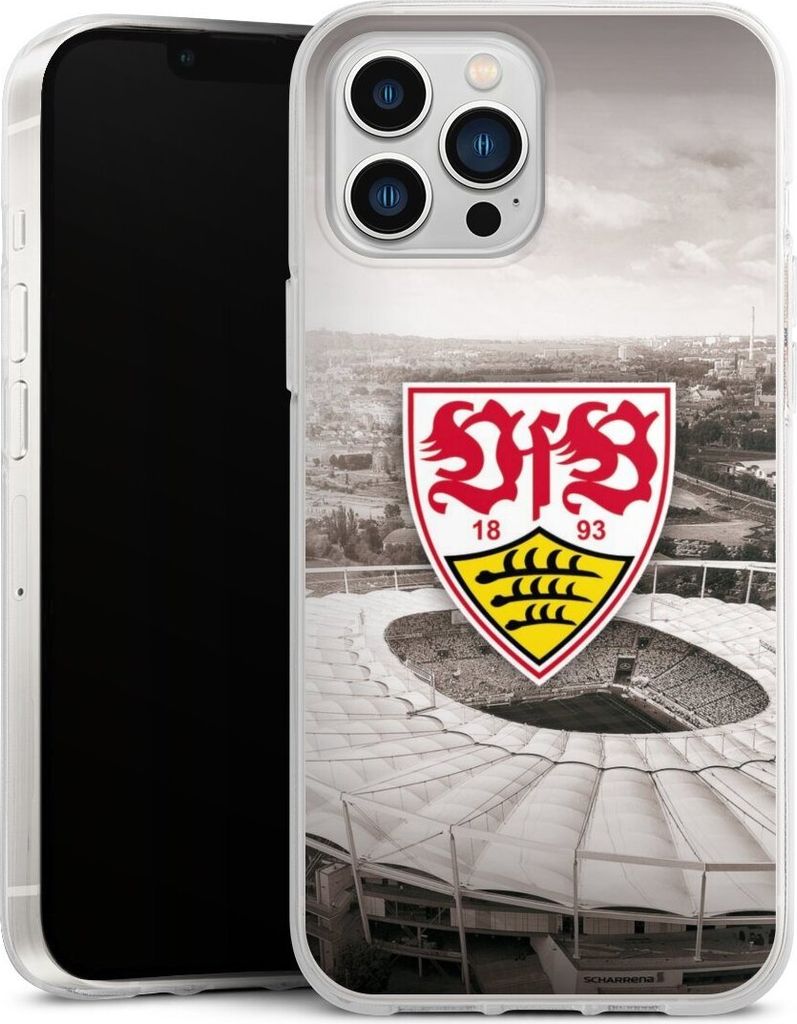DeinDesign Handyhülle für Apple iPhone 13 Pro Max Silikon Hülle Case Smartphone Schutzhülle Offizielles Lizenzprodukt Stadion VfB Stuttgart