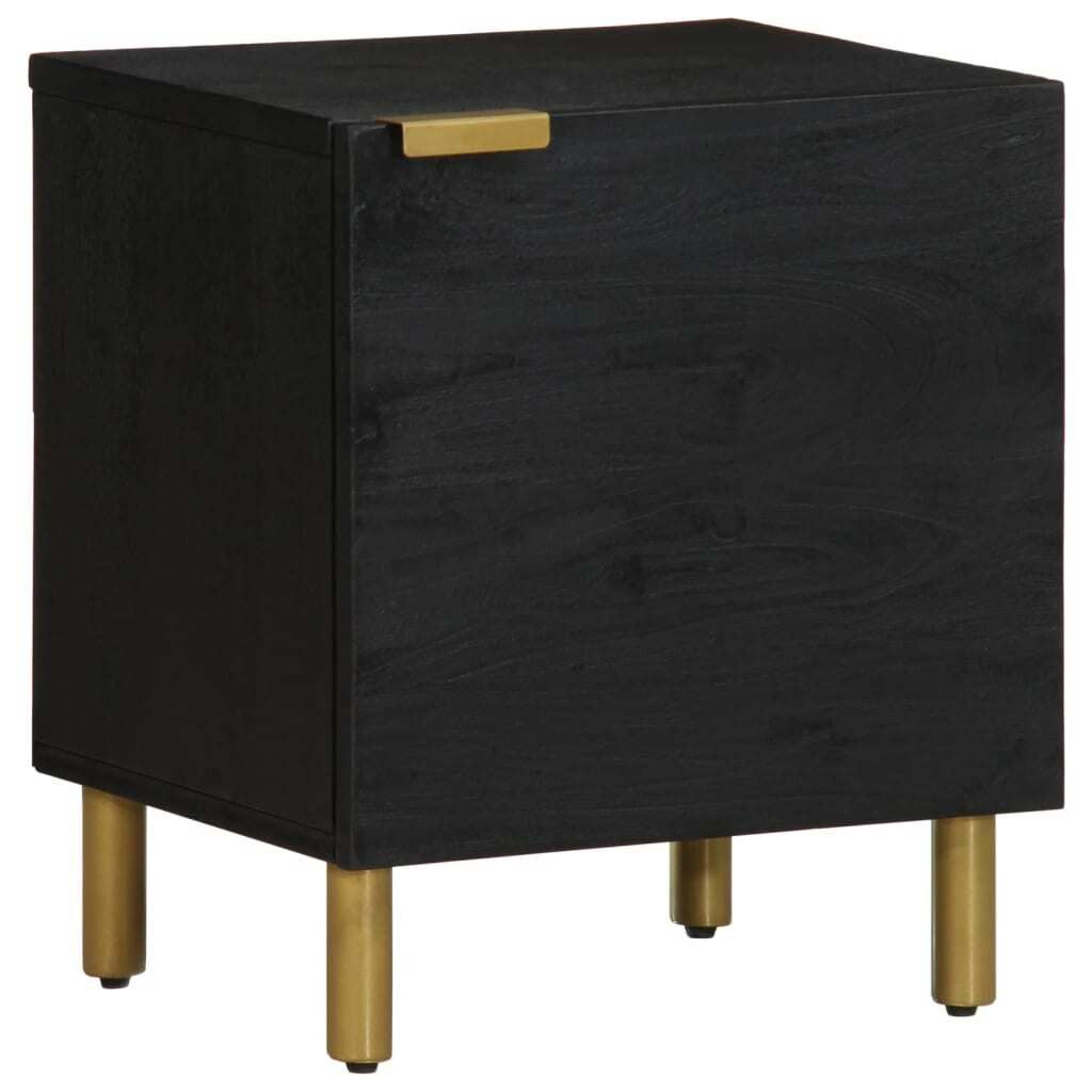 "2026 MODERNE"Nachttisch, 2er Set, Beistelltisch, - multifunktional& Moderne - Schwarz 40x33x46 cm Massivholz Mango - Nachttische & -schränke CC79...