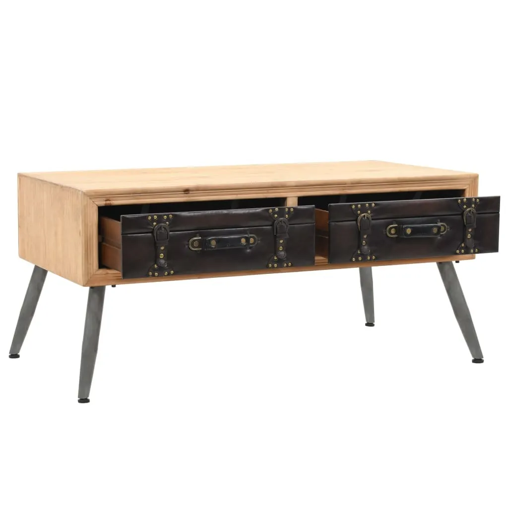 Table basse The Living Store en bois de sapin massif - 115 x 55 x 50 cm