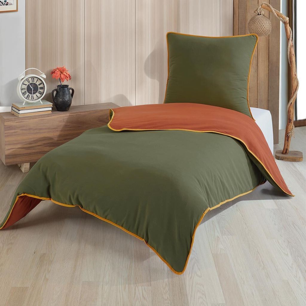 Traumschlaf Bettwäsche Lunara grün 155x220 cm + 80x80 cm