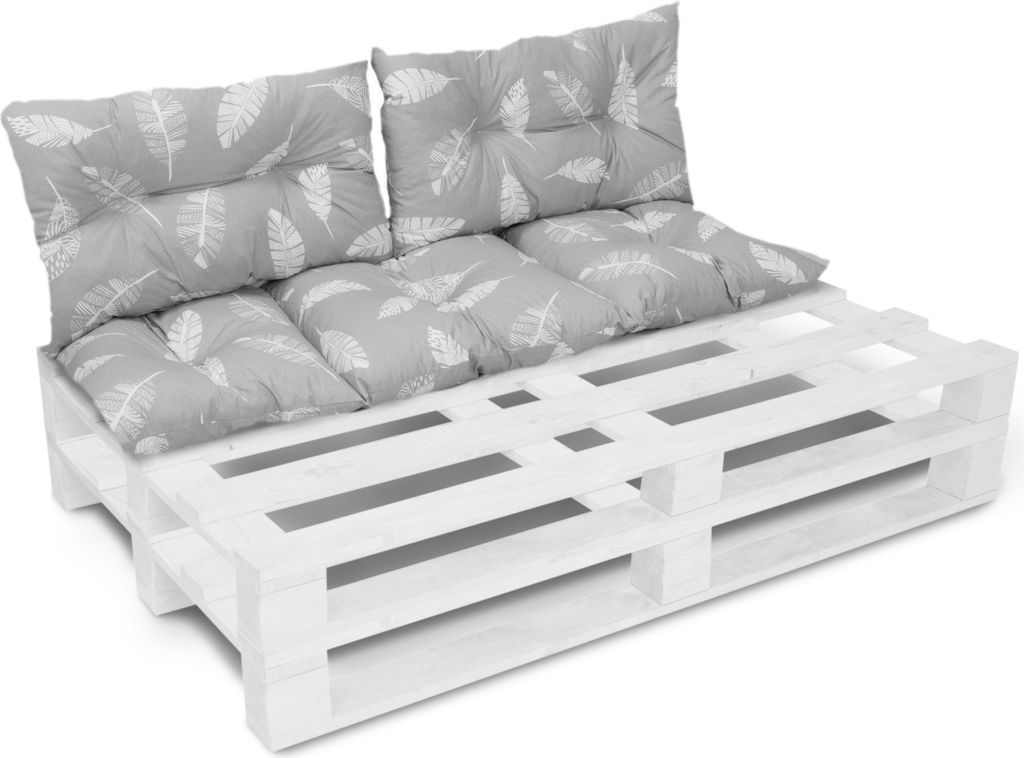 Amilian Palettenkissen SET Gartenkissen mit Rückenkissen Bankauflage Kissen Sitzpolster für Europaletten Sitzkissen: 40x120cm + 2 x40x60cm
