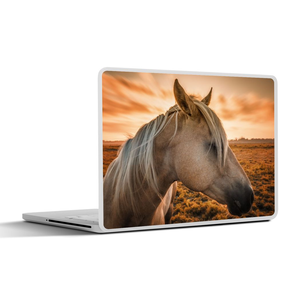 MuchoWow Laptop Aufkleber Sticker Cover Pferd - Tiere - Porträt 31x22.5 cm - Laptop-Deko
