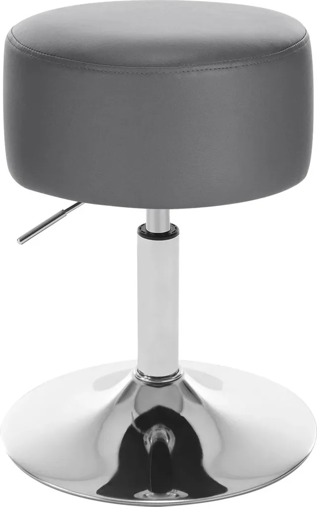 Sgabello da bar in Pelle finta - Sgabello girevole - Altezza regolabile - Design moderno - Seduta di circa 33,5 cm - Grigio