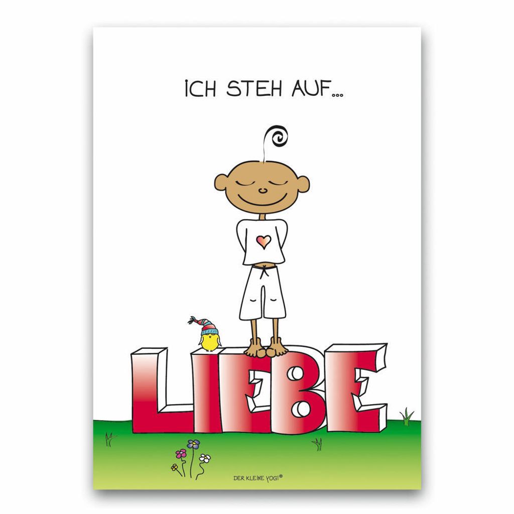 Goebel Postkarte Der kleine Yogi - Ich steh auf Liebe, Grußkarte, Papier/Pappe, Bunt, 1 Stück, 54102411