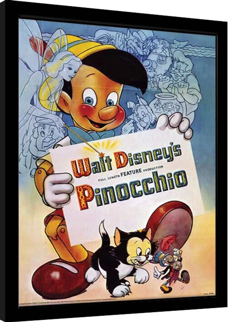 Tableau Pinocchio Walt Disney Décoration Murale Enfant Toile 40x60cm