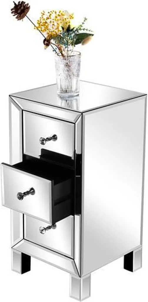 Table de nuit miroir Dtboom vintage commode de rangement à tiroirs - 9