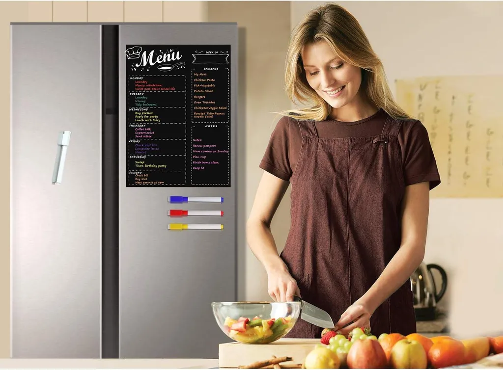 Tableau de menu magnétique 16x12 pouces avec 8 marqueurs de couleur