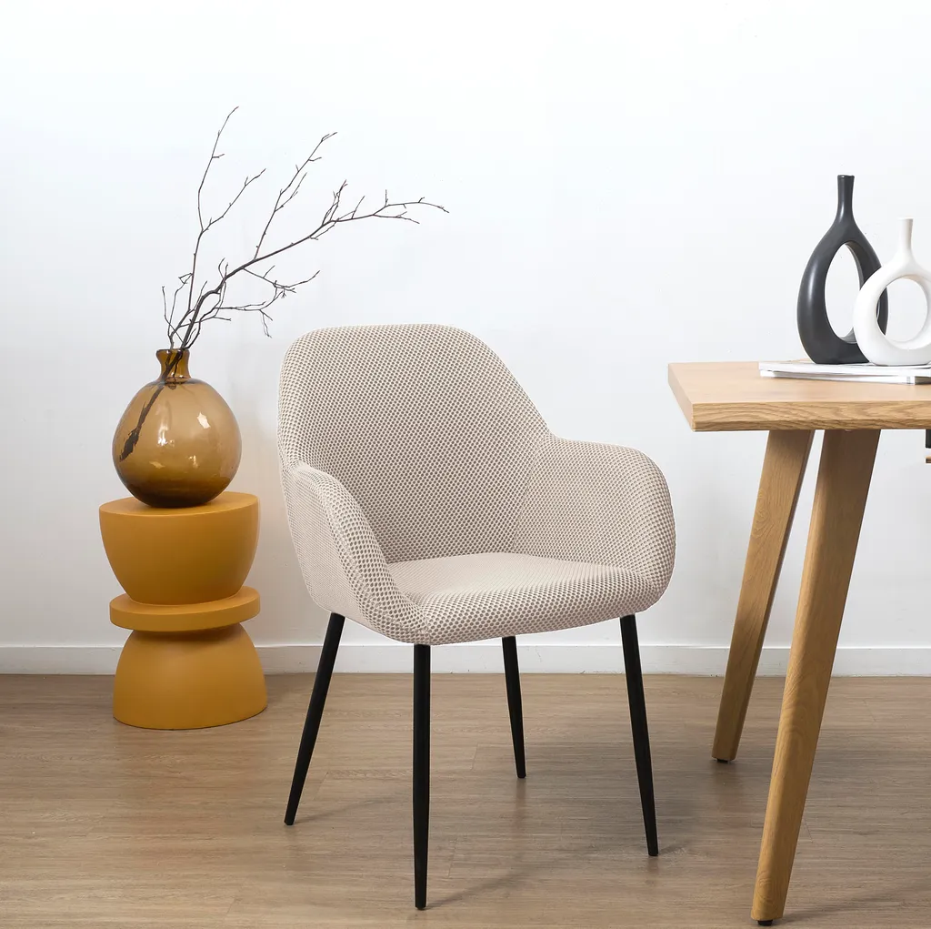 Lot de 2 Fauteuils Gris Atome - Chaises d'Appoint Confortables et Chic - 9