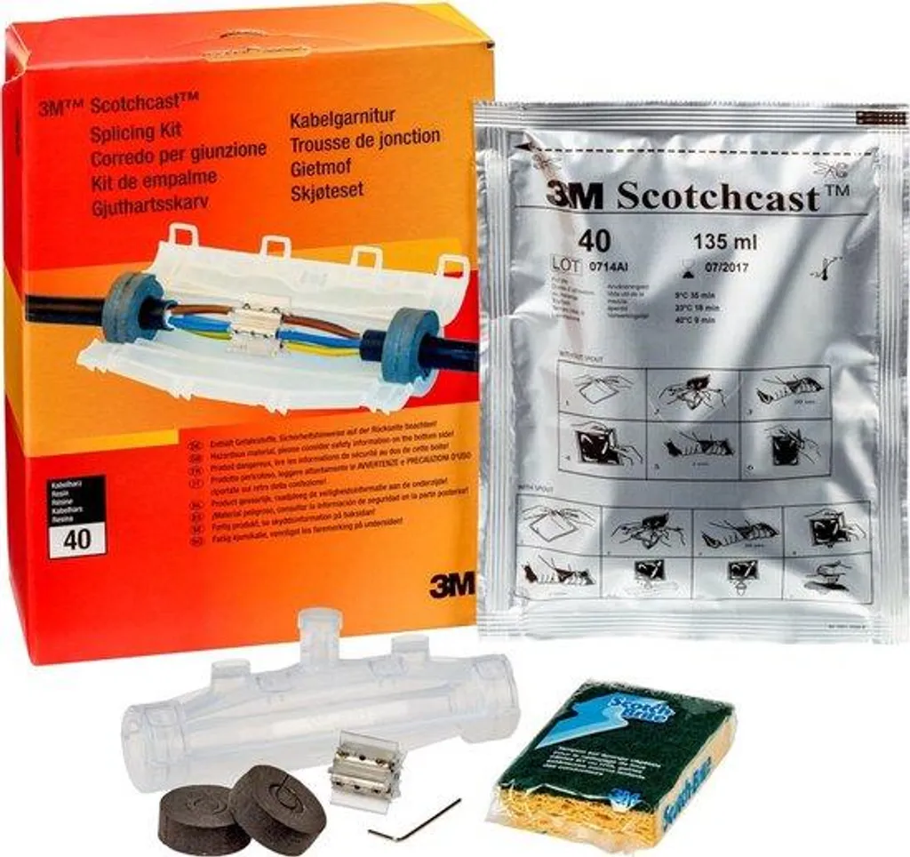 Boîte de jonction résine couleé pour câbles basse tension 3M 92-NBA 1C