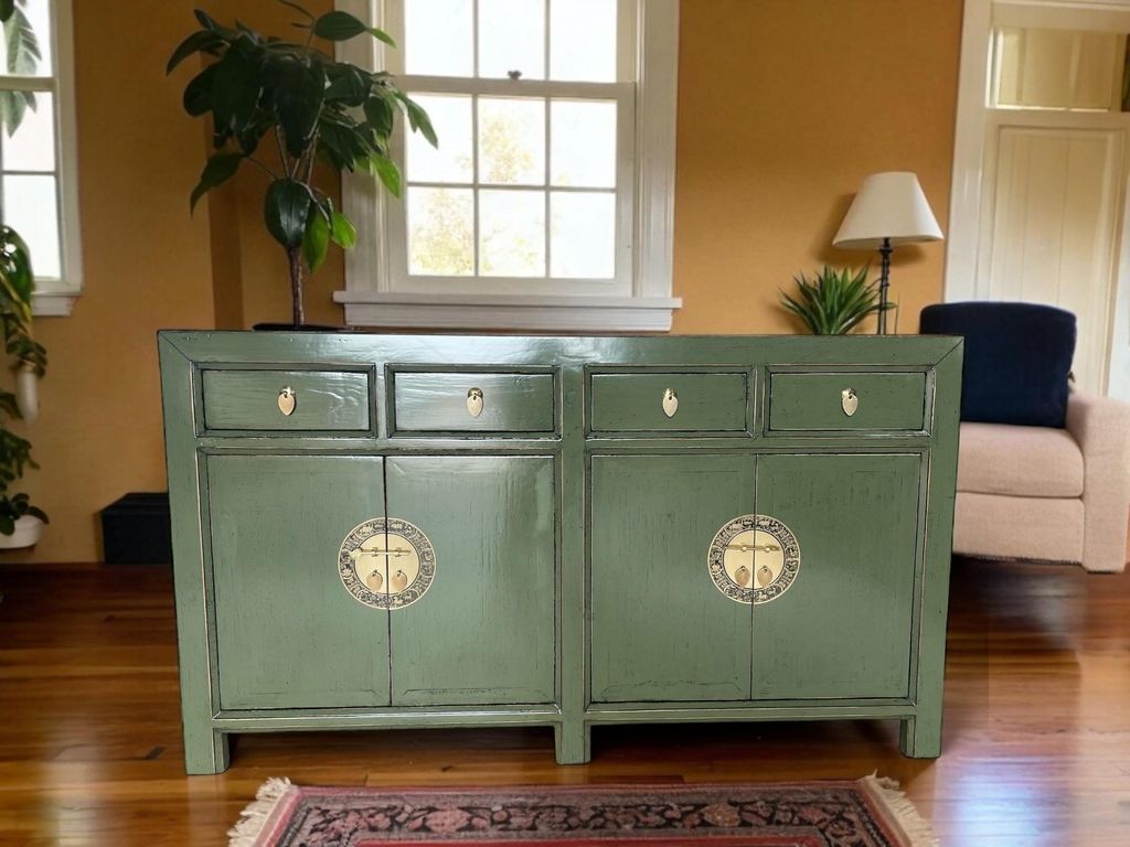 Sideboard Kommode Schrank Anrichte Büffet Asia Möbel aus Holz oliv chinesisch asiatisch orientalisch Vintage Stil