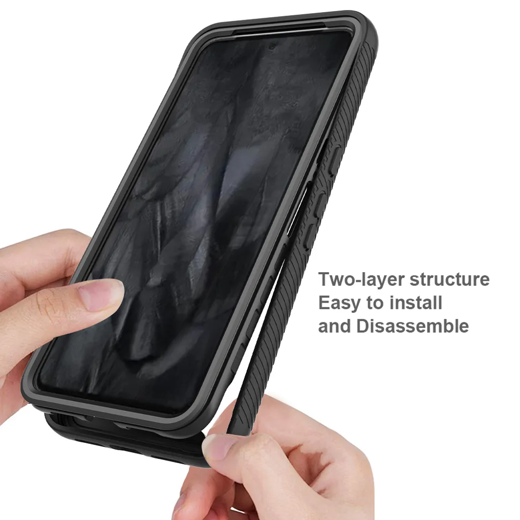 Custodia Protettiva Pixel 8 Pro Trasparente | Bumper Blu Navy Robusto - 6