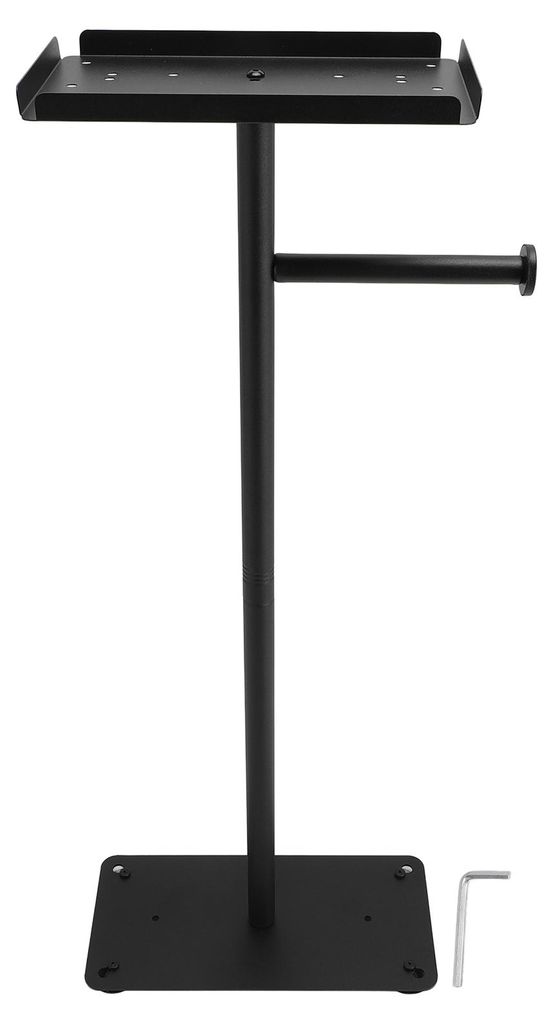 Stehender Toilettenpapierhalter aus Edelstahl, schwarz, für Topfpflanzen im Badezimmer