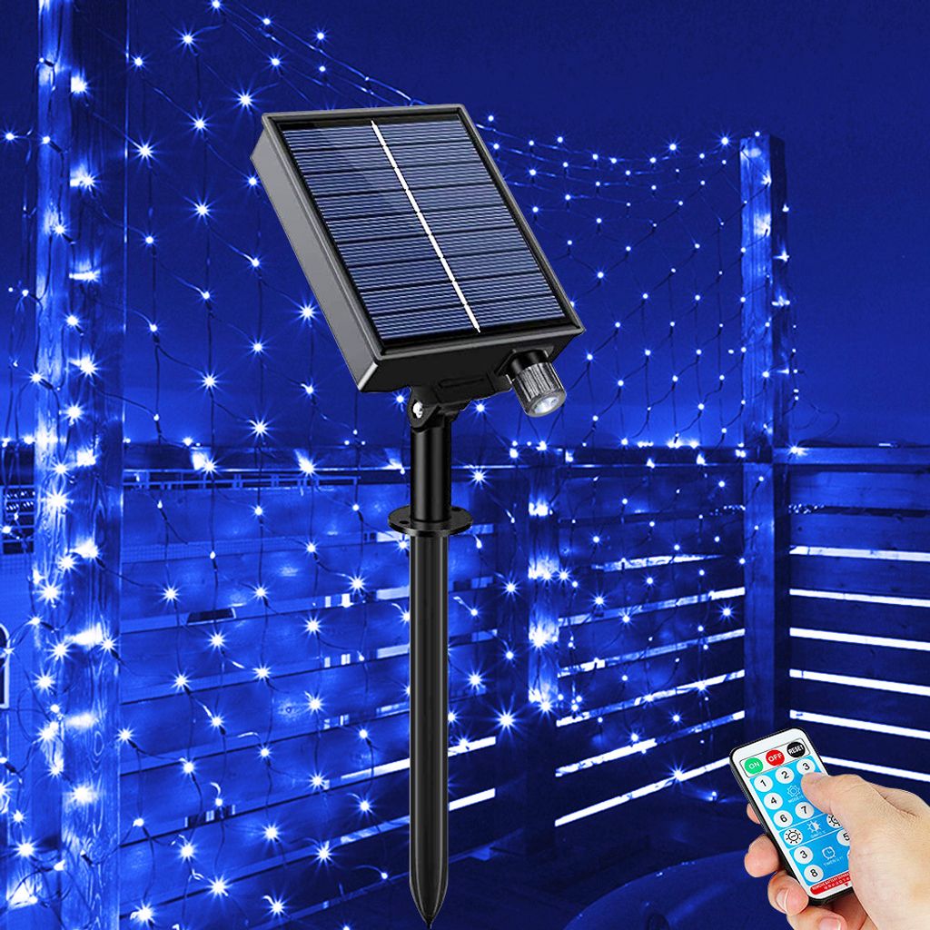 Tenda Luci Solari 300 LED 3x3 M Con Telecomando – Impermeabile Per Giardino E Gazebo