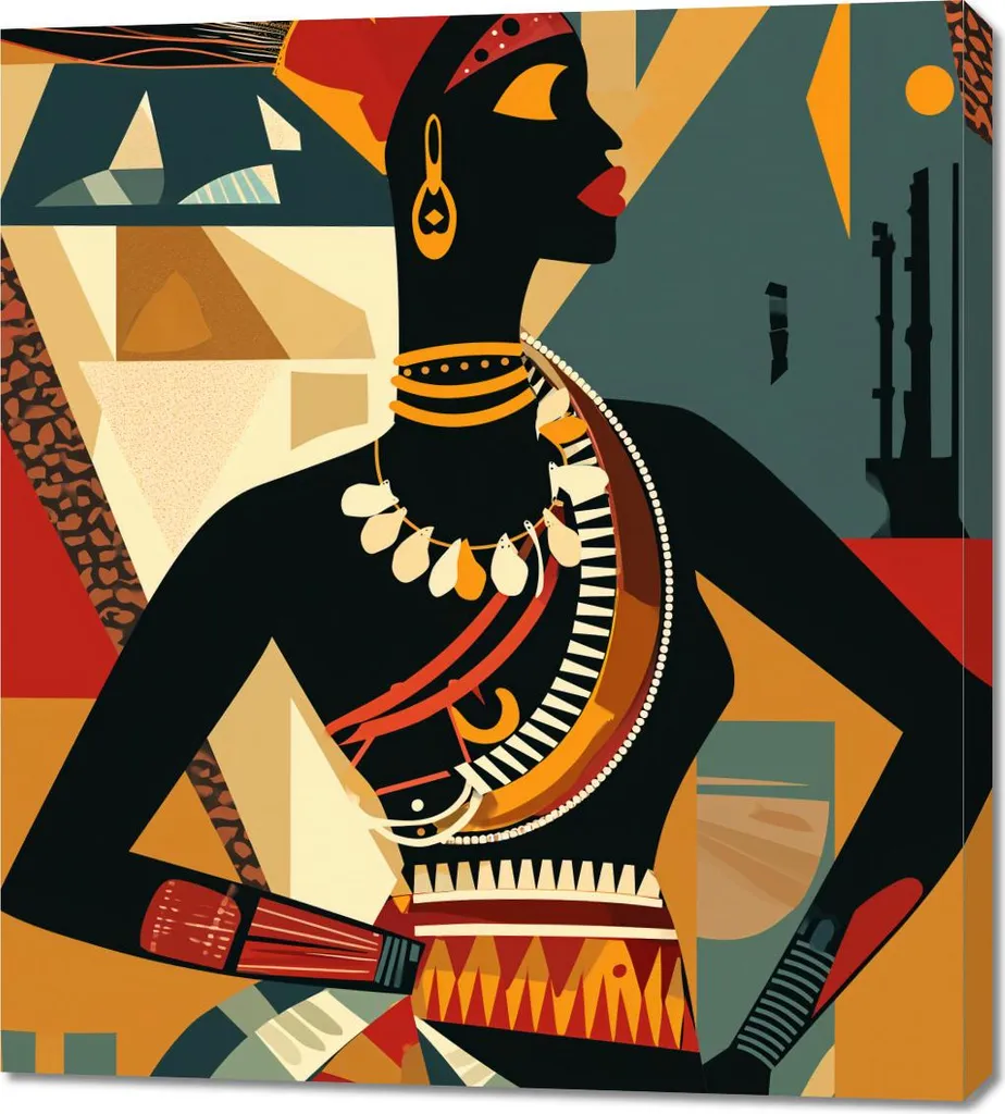 Quadro 90x100 cm Mosaico africano