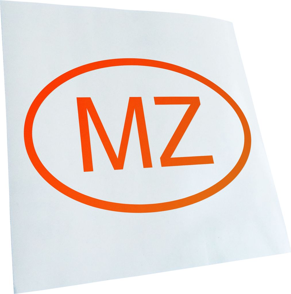 Kiwistar - Autoaufkleber - Mosambik MZ Heckscheibe - Aufkleber für Auto Kfz Fahrrad, LKW, Truck Mofa