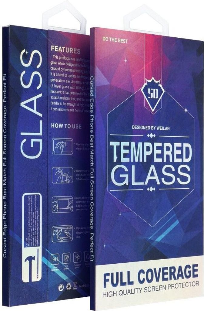 5D Full Glue Tempered Glass -passend für Samsung Galaxy S10 Lite schwarz