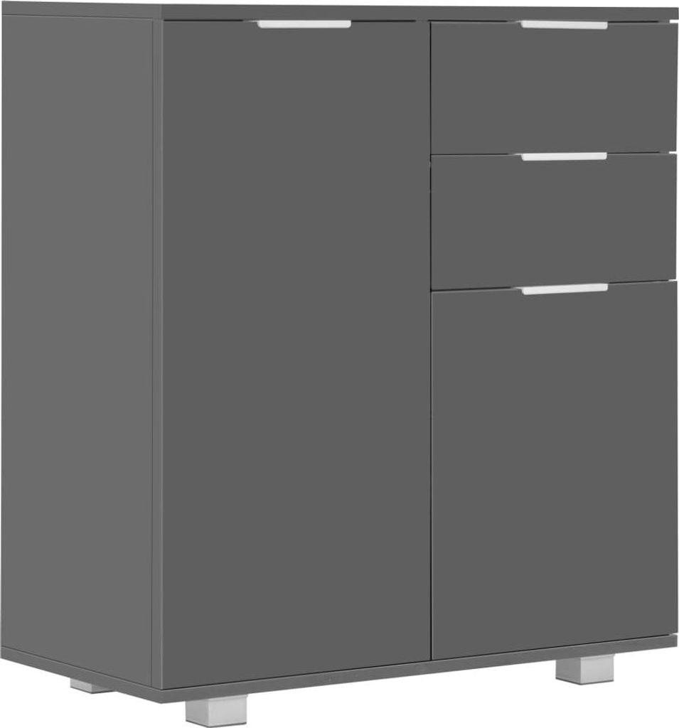 vidaXL Příborník s vysokým leskem šedý 71x35x80 cm Materiál Obrázek produktu 