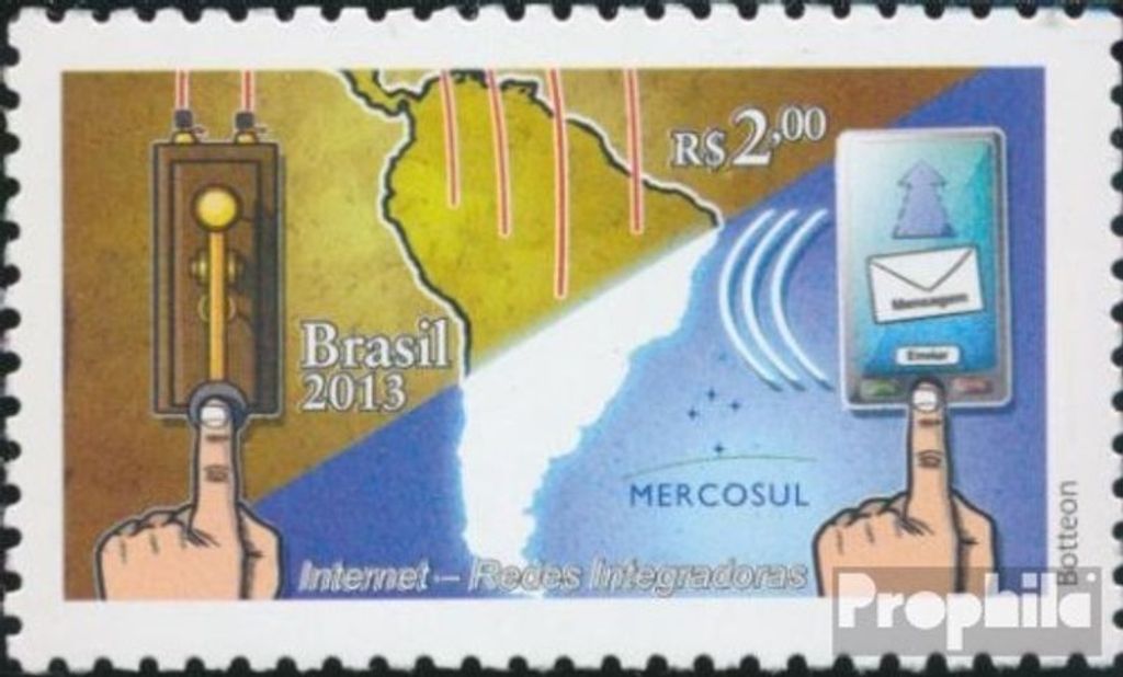 Briefmarken Brasilien 2013 Mi 4086 (kompl.Ausg.) postfrisch Kommunikationstechnologie