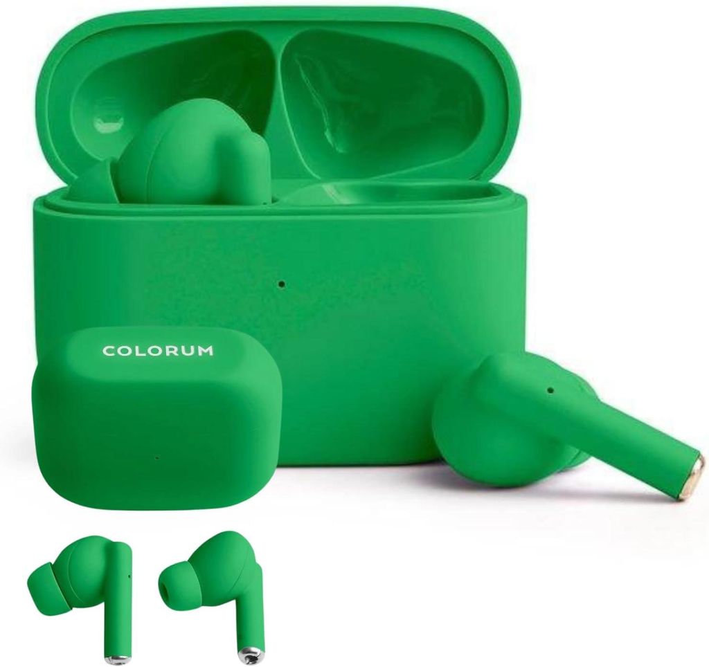 FOREVER COLORUM TWS Bluetooth 5.3 Kopfhörer Grün In-Ear mit Bass Mikrofon USB-C Schnellladung Android iOS