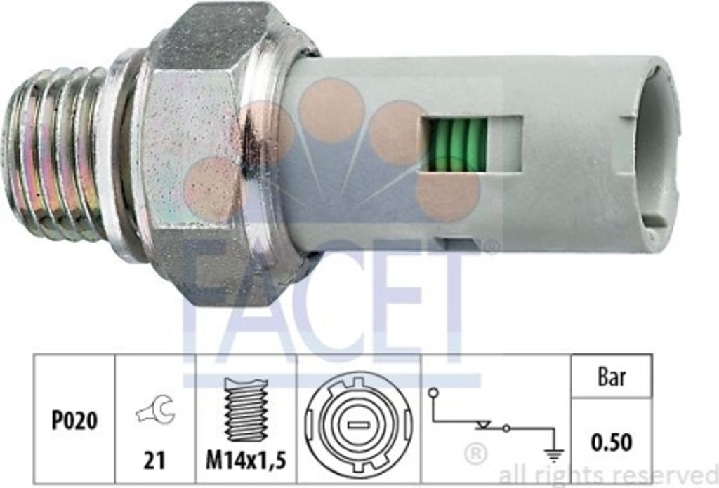 1 Öldruckschalter FACET 7.0151 Italy - OE Equivalent für NISSAN OPEL